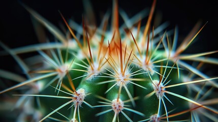 Fototapeta premium Close-Up of Cactus Spines with Vibrant Background