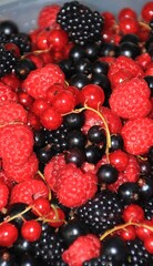 Delicious blackberries and raspberries