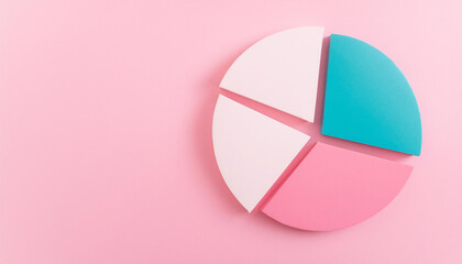Top view pie chart with 5 segments, perfect for visual data representation and infographic use.