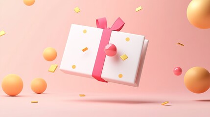 Loyalty Program Customer Gift Reward Bonus Card with a 3D Render Style Illustration – Clean and Modern Template Isolated for Promotional Use.