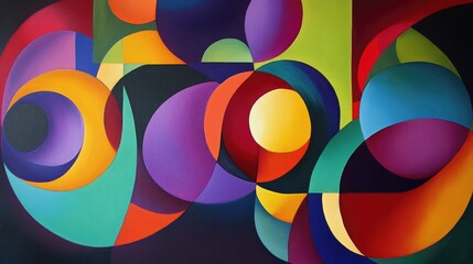 Obraz premium Abstract Colorful Geometric Shapes in Modern Art