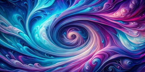 Fototapeta premium The Dance of Color, Swirling Abstract, Digital Art, Abstract, Spiral, Painting, Colorful