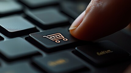 Online Shopping: A Finger Clicking on a Cart Icon