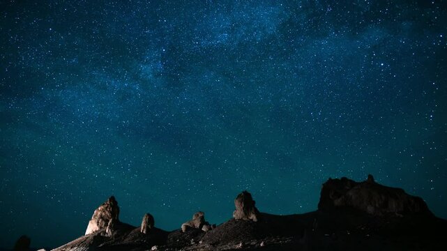 Airglow Delta Aquarids Meteor Shower and Milky Way Galaxy Over Trona Pinnacles 24mm Northeast Sky East Sky Tilt Up Blue Death Valley Region California