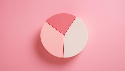 Top view pie chart with 5 segments, perfect for visual data representation and infographic use.