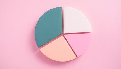 Top view pie chart with 5 segments, perfect for visual data representation and infographic use.