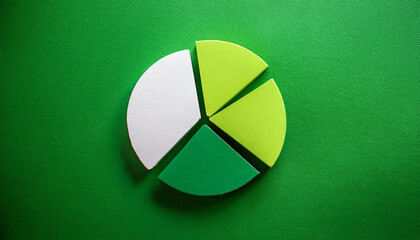 Top view pie chart with 5 segments, perfect for visual data representation and infographic use.