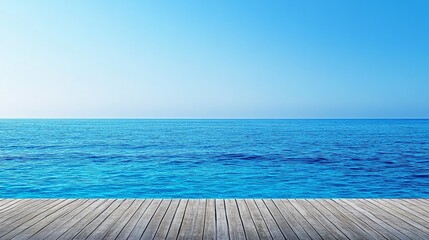 Fototapeta premium Glistening blue waves stretch endlessly under a bright sky creating a tranquil atmosphere