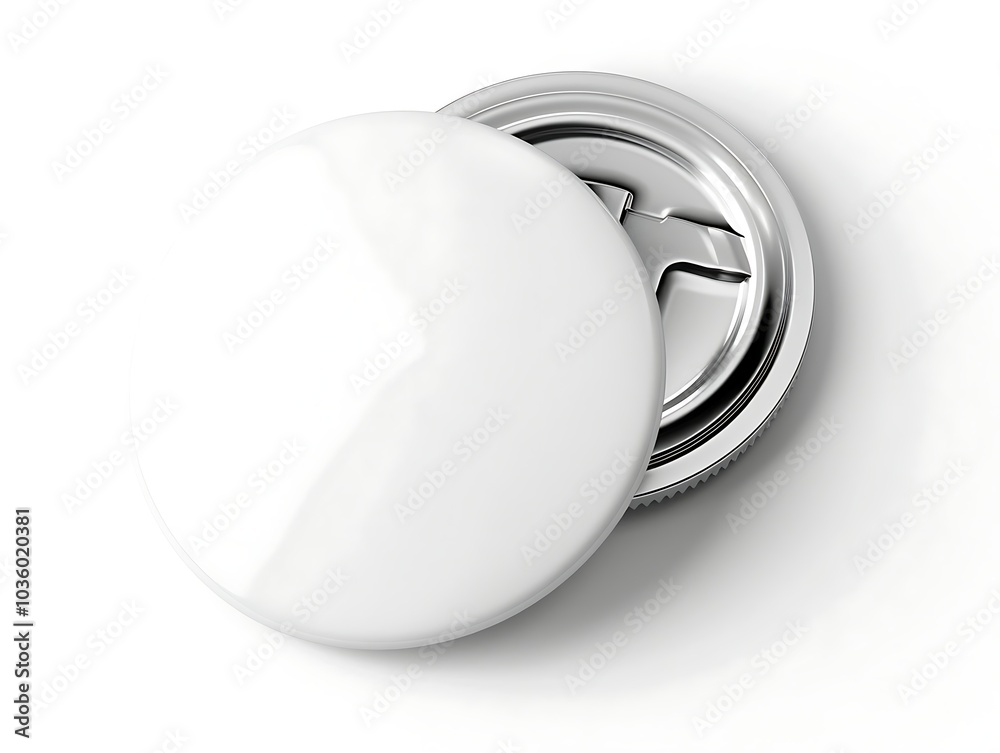 Canvas Prints white blank badge. glossy round button. pin badge