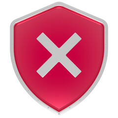 Obraz premium 3d security rejection symbol isolated transparent background