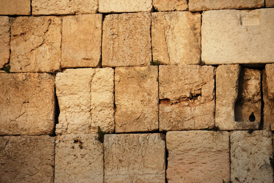 Detalle del Muro de las Lamentaciones en la ciudad antigua de Jerusal&eacute;n, Israel