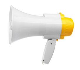 One wireless megaphone speaker isolated on white
