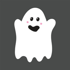 Hand drawn ghost icons isolated on white background. Vector illustration