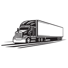 Delivery truck logo design template, Transportation vehicle emblem, Truck isolated on white background