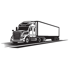 Delivery truck logo design template, Transportation vehicle emblem, Truck isolated on white background