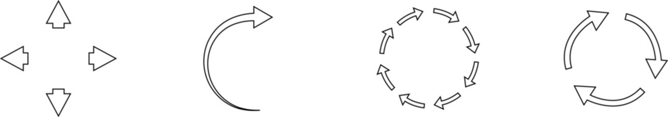 Set of Recycle Fill icons. An arrow that revolve endlessly Reuse concept Recycled. Rounded angles. Ecology, Bio rotation arrows symbols Signs vector collection isolated on transparent background