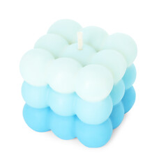 One beautiful bubble candle isolated on white