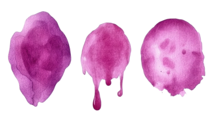 Purple Watercolor Stains on Transparent Background Generative AI