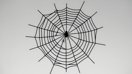 Obraz premium black-web-with-a-spider-on-a-white