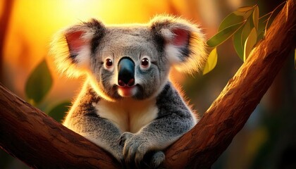 Fototapeta premium Wild Safari Koala Bear Marsupial wildlife Animal 