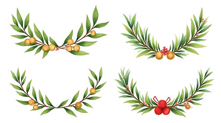 fir branches add festive charm watercolor designs featuring gold bells christmas elements various print uses