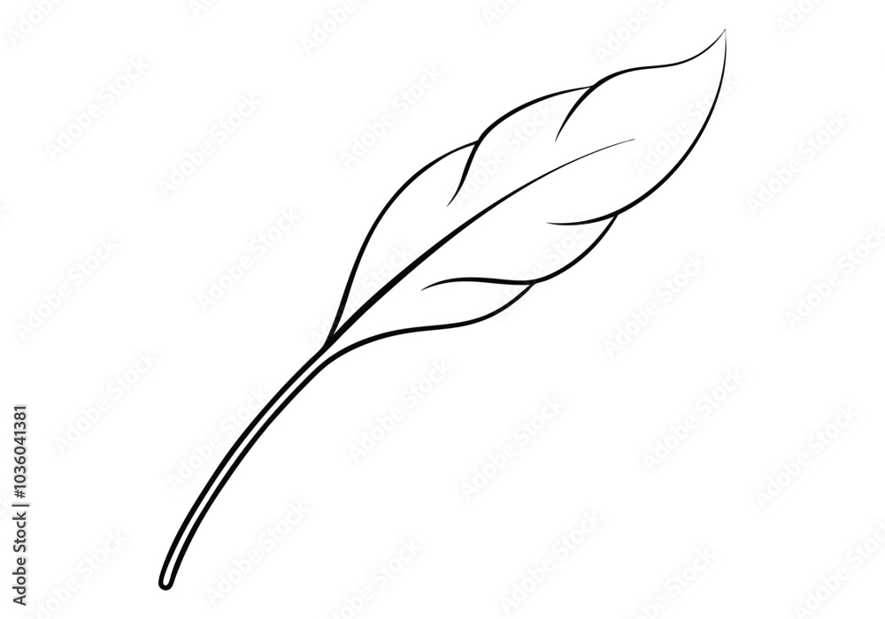 Fototapete continuous line art of a floating feather – elegant minimalist vector