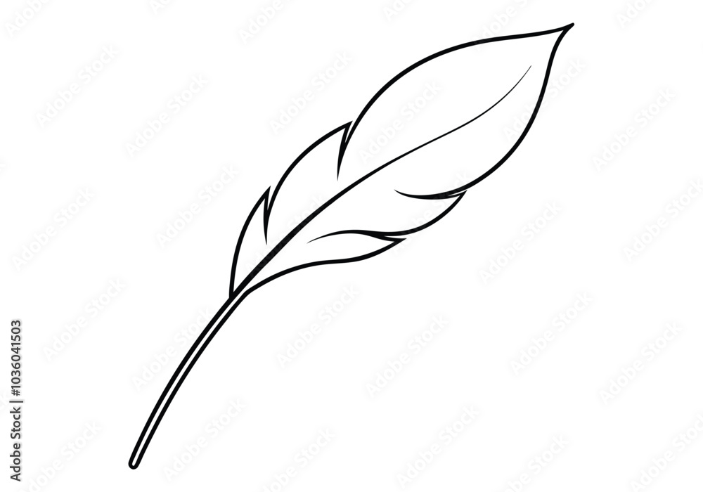 Fototapete continuous line art of a floating feather – elegant minimalist vector