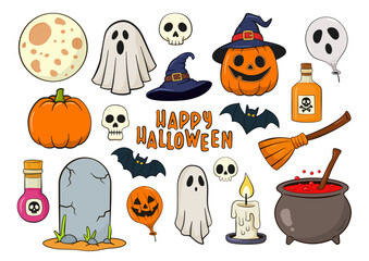 Set of Halloween decorations