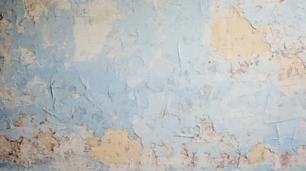 Fotobehang Verweerde muur Wall with peeling paint. Texture of old concrete wall for background. A dilapidated building wall in need of major repairs. Facade of a house with damaged plaster. Photophone for retro photography.  © Login