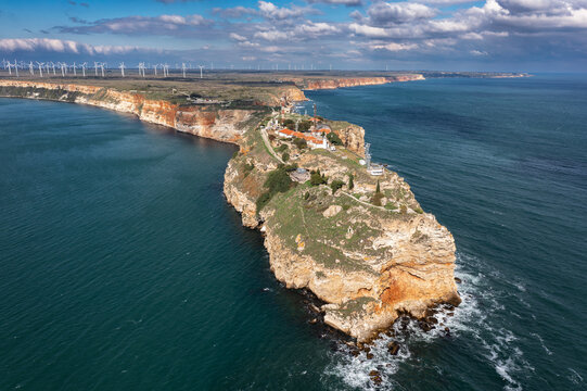 Aerial view to cape Kaliakra on the Bulgarian Black Sea coast