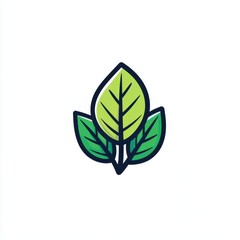 Simple illustration of three green leaves with a white background.