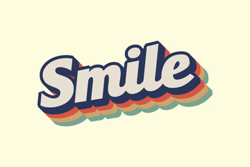 Smile Groovy 70s Retro Vintage T-Shirt Design – Playful Aesthetic Typography Vector Template for T-Shirt, Kid Tee, Banner, Poster, Wall Art, Sticker, Mug, Tote Bag, and Mini Sign