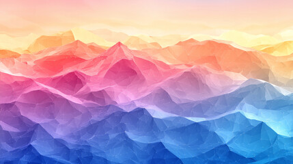 Pastel Mountain Ranges in Gradient Pink, Blue & Orange with Soft Texture