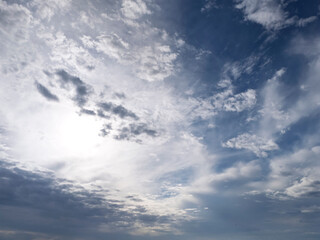A stunning sky view showcasing soft, fluffy clouds against a bright backdrop, perfect for backgrounds or atmospheric themes.