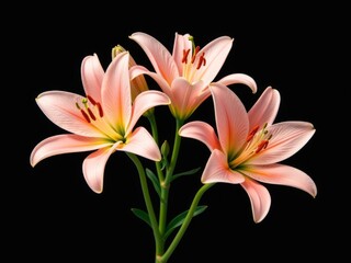 Fototapeta premium Elegant Pink Lily Blossom on Dark Background Floral Beauty and Nature 