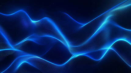 Fototapeta premium A blue, wavy line design with a glowing, futuristic look. It's a simple background with room for text or other elements.