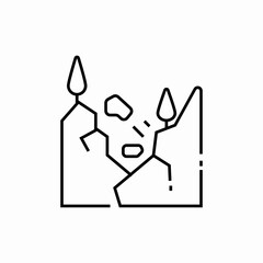 disaster landslide icon sign vector