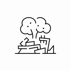 earthquake debris icon sign vector