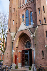 Vondel Church (Vondelkerk) had been in use for Catholic worship from 1880. The first stone of this neo-Gothic, cross-shaped basilica was laid in 1872. AMSTERDAM, the NETHERLANDS. 