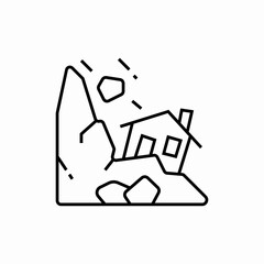 earthquake house icon sign vector
