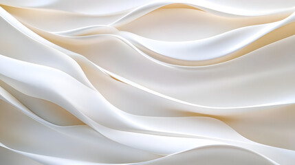 Obraz premium The image is a white background with a series of white lines that resemble waves. The lines are curved and seem to be moving, creating a sense of motion and fluidity