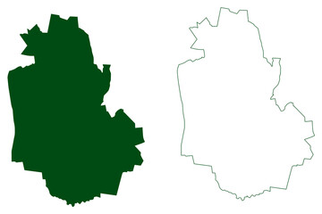 Fototapeta premium Jaral del Progreso municipality (Free and Sovereign State of Guanajuato, Mexico, United Mexican States) map vector illustration, scribble sketch map