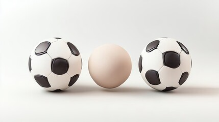 Fototapeta premium Soccer Balls Arranged on a Simple Background for Playful Activities Generative AI