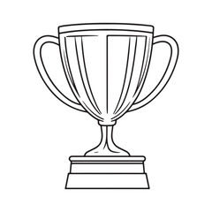 Trophy Cup Vector Isolated On White Background, Award Cup Vector Silhouette