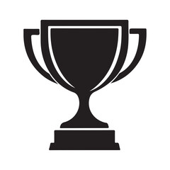 Trophy Cup Vector Isolated On White Background, Award Cup Vector Silhouette