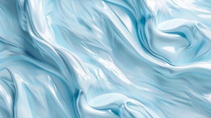 Obraz premium Cosmetic cream texture background. Moisturizer, lotion smudged. Light blue color creamy skincare product strokes closeup