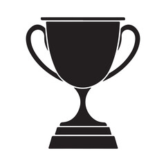 Trophy Cup Vector Isolated On White Background, Award Cup Vector Silhouette