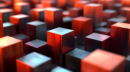 A Captivating Abstract Digital Background Embodying Radiant Visuals and Textured Surfaces of Geometric Cubes with Intense Colors