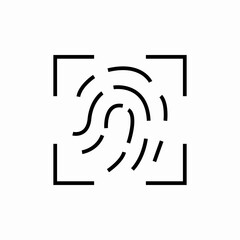 finger print scan icon sign vector