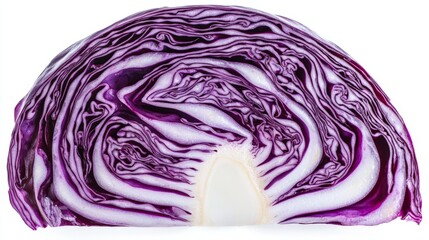 Fototapeta premium Close-up of sliced purple cabbage on white background